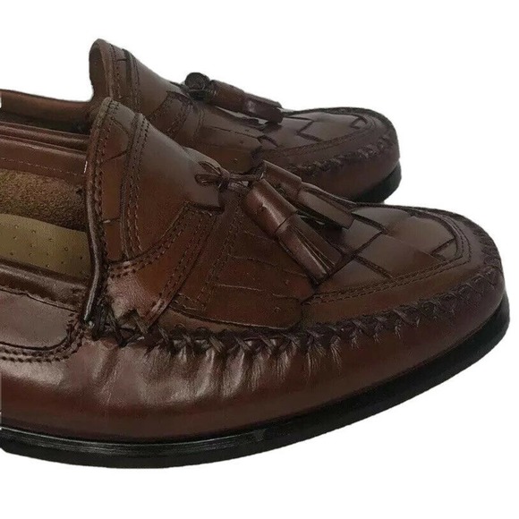 Mens GIORGIO BRUTINI Le Glove Loafers Brown Leather Kiltie Tassel Shoes Sz 8.5 main image 7